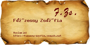 Füzessy Zsófia névjegykártya