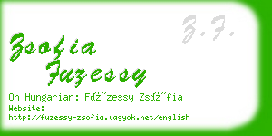 zsofia fuzessy business card